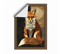 Fox by Moonlight Vintage Unframed Wall Art Print A2 (59.4×42cm), Wall Decor for Living Room, Bedroom, Office & Home, Art Gift