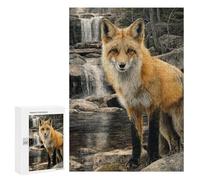 Fox by Waterfall Landscape-1 Puzzle 1000 Teile Schwer Puzzle Spielzeug Lernspiel Impossible Herausforderungsspielzeug Für Erwachsene Kinder 300 PCS