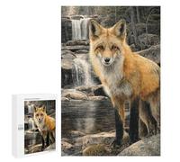 Fox by Waterfall Landscape-1 Puzzle 1000 Teile Schwer Puzzle Spielzeug Lernspiel Impossible Herausforderungsspielzeug Für Erwachsene Kinder 1000 PCS