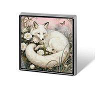 Fox Camellia Cluster Brooch Pins Lapel Pins for Men Women Badge Button Cover Decorative Jewelry Charms for Hats Bags Backpacks Suits Shirts Scarves Clothing Accessories Banquet Wedding Gift