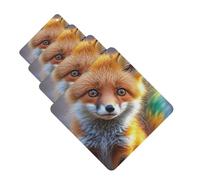 Fox Car Air Freshener Cards for Women Men 4 Pack Cute Car Accessories Long Lasting Scent Car Diffuser Hanging Auto Aromatherapy Tablets Car Fresheners Gifts
