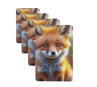 Fox Car Air Freshener Cards for Women Men 4 Pack Cute Car Accessories Long Lasting Scent Car Diffuser Hanging Auto Aromatherapy Tablets Car Fresheners Gifts