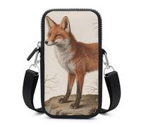 Fox Cell Phone Bag with Detachable Strap, Aesthetic Mini Sling Bag Small Crossbody Bag for Phone
