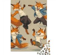 Fox Character Design Poses Jigsaw Puzzles Puzzle for Adults Kids. 1000 Pieces Whimsical Challenge Toy Educational Games Home Decoration for Adults& Kids Age 14 Years Up 70x50cm/1000pcs