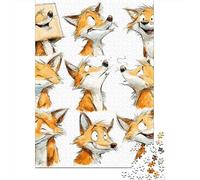 Fox Character Expressions Jigsaw Puzzles Puzzle for Adults Kids. 1000 Pieces Great Gifts Challenge Toy Educational Game Home Decoration for Adults& Kids Age 14 Years Up 38x26cm/1000pcs