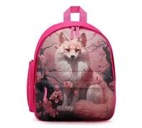 Fox Cherry Flowers Cute Backpack Small Daily Daypack Travel Shoulder Bag with Adjustable Strap Funny Graphic
