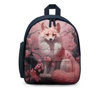 Fox Cherry Flowers Cute Backpack Small Daily Daypack Travel Shoulder Bag with Adjustable Strap Funny Graphic