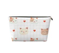 Fox Chick Leather Portable Cosmetic Bag Organiser Suitable Business Trip for Woman Man