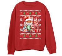 Fox Christmas Sweatshirt for Children Festive Adorable Christmas Jumper for Boys Girls Ugly Xmas Sweater for Children, 12-13 Years, Red