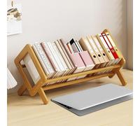 Fox Claw Wood Tilting Bookcase in Living Room/Home/Office, Desktop Book Shelf Organizer Bookshelves Storage Rack for CDs/Magazine/Books Display (Yellow, 19.68"-L)