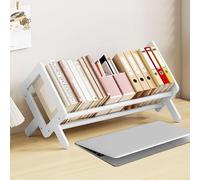 Fox Claw Wood Tilting Bookcase in Living Room/Home/Office, Desktop Book Shelf Organizer Bookshelves Storage Rack for CDs/Magazine/Books Display (White, 16"-L)