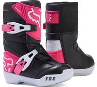 FOX Comp Youth Motocross Boots, black/hotpink, size 11