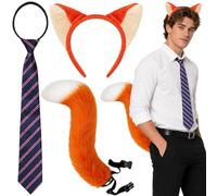 Fox Costume, 3-Piece Halloween Costume Set, Fox Ears, Tail and Bow Tie