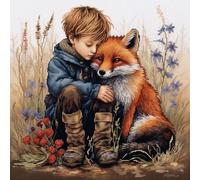 Fox Cross Stitch Kits - Counted Cross Stitch Kits for Beginners Adults,11 CT Patterns Dimensions Embroidery Kits Arts Craft Kits, Home Decor 19.7 x 19.7in,50x50cm（2）