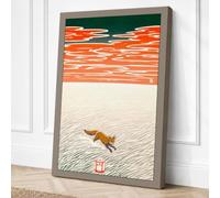 Fox Crossing Desert Canvas Wall Art Print 18x12 Inch