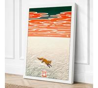 Fox Crossing Desert Canvas Wall Art Print 18x12 Inch