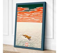 Fox Crossing Desert Canvas Wall Art Print 18x12 Inch (46 x 30 cm)