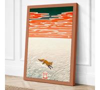 Fox Crossing Desert Canvas Wall Art Print 30x20 Inch