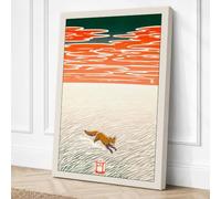 Fox Crossing Desert Canvas Wall Art Print 36x24 Inch