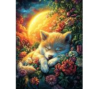 Fox Cub in Magical Forest 300 Pieces Jigsaw Puzzles Fairy Tale Animal Plant For Men Educational Decompression Adults Anxiety Memory Care Mothers Valentines Premium Cardboard 300 PCS