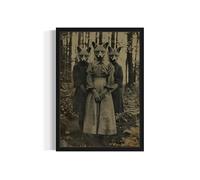 Fox Cult in the Forest Horror Wall Art Poster Print, Scary Spooky Haunted Poster Vintage Artwork Painting, Living Room and Bathroom Decor Gallery 86 (Fox Cult in the Forest, 8 x 10 inches, Unframed)