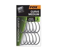Fox Curve Medium Hooks Micro Barbed | Size 6 Qty 10 | Carp Fishing Hooks with Non-Reflective PTFE Coating for Reduced Visibility | Durable Points and Forged Steel Construction | Code CHK280