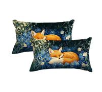 Fox Cushion Covers 40 x 80, Animal Pillow Cases 2 Pack - Rectangle Cushion Covers with Invisible Zipper, Decorative Pillow Cases 2 Pack, Pillowcases for Sofa Couch Bed Living Room, Home Decor -8072