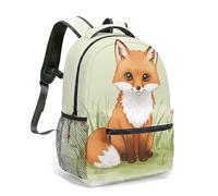 Fox Deer Forest Print Whimsical Backpack, Vintage Illustration Fairytale Camping Scene Nature Adventure School Bag Rucksack for Kids (06)