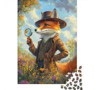 Fox Detective Jigsaw Puzzle for Adults, 1000 Pieces, 52x38cm/1000pcs, New Year Hobby, Relaxing Home Time And Winter Weekends