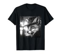 Fox Detective Noir Rainy Window Hat Animal Art Value Graphic T-Shirt