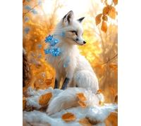 Fox Diamond Art Kits Adults, 5D Square Full Drill Diamond Painting Autumn for Beginners, DIY Crystal Art Rhinestone Creations Crafts, Embroidery Canvas Painting for Home Wall Decor 10x15cm LH-669