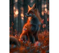 Fox Diamond Art Kits Adults, Diamond Painting Animal Dimond Art 5D DIY Full Square Drill Crystal Embroidery Cross Stitch Crafts Crafts for Adults Beginner, Home Room Decor, Gifts 80x110 cm -zjn25063A