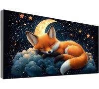Fox Diamond Art Kits Adults, Diamond Painting Moon for Beginners, DIY Full Drill Dimond Art for Adults, 5D Crystal Creations Kit Gifts, Gem Arts and Crafts for Home Decor Living Room 40x90cm C2-583