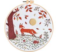Fox DIY Embroidery Kit with Embroidery Hoop 30x30cm, Cross Stitch Kits for Adults, Embroider Kit Adult Beginner, Stitches Kit for Christmas & Mothers Day Gifts