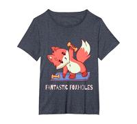 Fox Dog Cute Nature Animal Kawaii Wolf Foxes Furry Wildlife T-Shirt, Women's Plus, Heather Blue, 3X
