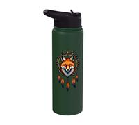 Fox Dreamcatcher Native American Indian Feathers Arts Stainless Steel Insulated Water Bottle