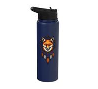 Fox Dreamcatcher Native American Indian Feathers Arts Stainless Steel Insulated Water Bottle