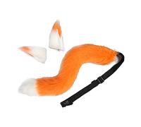 Fox Ears and Tail Set for Unisex Kids Plush for Performance Fancy Dress Orange White