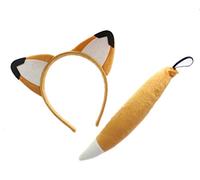 Fox ears Boys Girls Brown Headband & Tail Fantastic Animal Mr Fox World Book Day