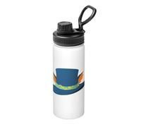Fox Ears Straw Hat 18oz Bulk Insulated Water Bottle, Stainless Steel with Lid for Adults. Ideal for Everyday Use and Outdoor Activities