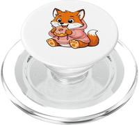 Fox Eating Donut Graphic Fox Kawaii Anime PopSockets PopGrip for MagSafe