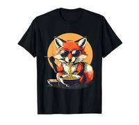 Fox Eating Ramen Japanese Noodles Animal Art Kawaii Anime T-Shirt