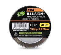 Fox Edges Illusion Fluorocarbon Hooklink Leader Naturals Green 40m: 30lb