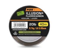 FOX Edges Illusion Fluorocarbon Hooklink Leader Naturals Green 40m: 20lb
