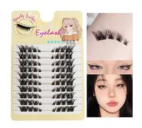 Fox Eye False Eyelashes Natural Wispy Individual Lashes, 3D C-6~13mm Cluster Lashes Pack for DIY Premade Fans Artificial Eyelash Extension
