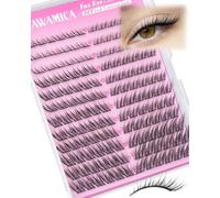Fox Eye Lash Clusters Natural Wispy Lash Extensions 8-14mm Cluster Lashes Cat Eyelash Clusters LC Curl Individual Lashes for Lifted & Snatched Eyes by Yawamica