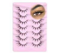 Fox Eye Manga Eyelashes Spiky False Lashes Strips Cat Eye Lashes with Flexible Clear Band,7-16MM For Enlongate Your Eyes,Look Like Lash Extensions