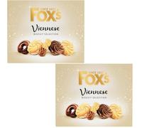 Fox Fabulous Viennese Biscuit Selection 350g | Luxury Assorted Viennese Biscuits | Chocolate & Cream Filled Biscuits | Premium Tea Time Treats Gift Box (pack of 2)