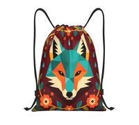 Fox Face Brown Red Pe Bag Unisex String Bag Portable String Backpack For Students Swim Men 36X42Cm
