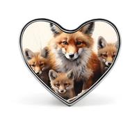 Fox Family Funny Lapel Pins Heart Button Brooch Badge Pin Hat Clothes Bag Jewelry for Men Women